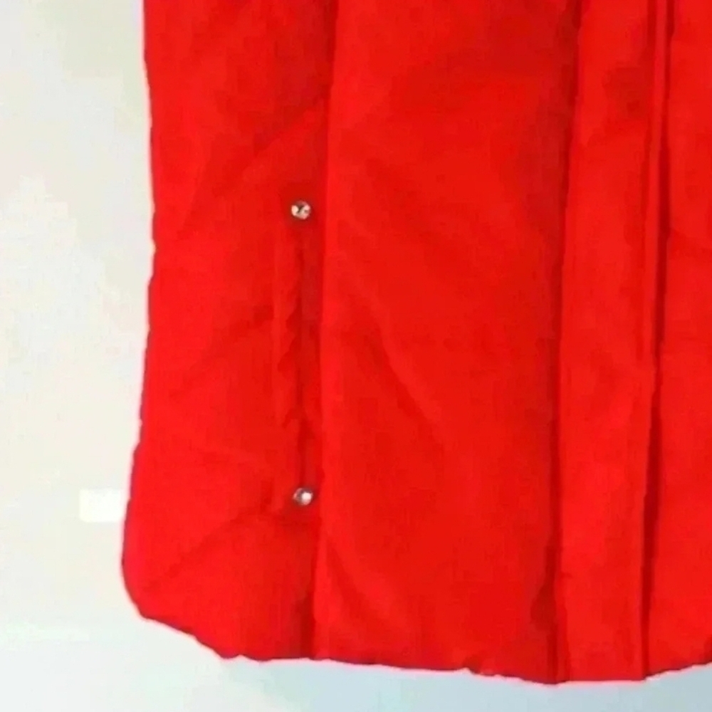 Justice Puffer Vest Girls Cotton Hood Front Zip Red - Picture 3 of 10